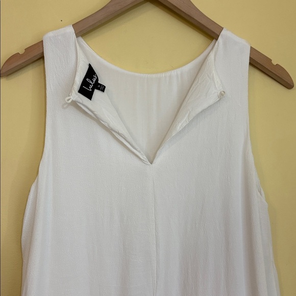 Lulus | White Viscose Blend Gauze Sleeveless Lined Round Neck Mini Dress Small - Picture 9 of 12